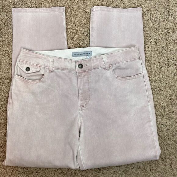 Chico’s Platinum Stretch Ultimate Fit denim jeans in cherub pink/pale mauve sz 1 - Picture 2 of 9